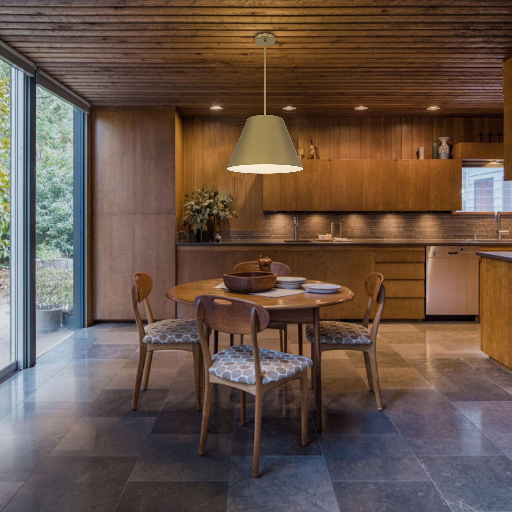 Jaz LED 16 inch Painted Brass Outdoor Pendant